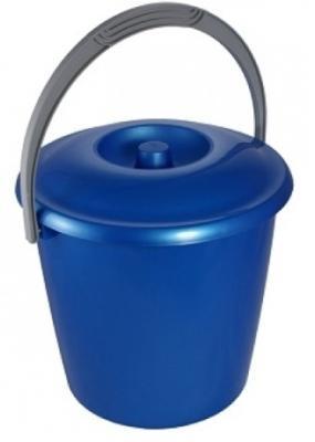 Ведро "Соло" 7л с крышкой перламутровое бирюзовое С632КБИР в интернет гипермаркете «Планета Лета». Фото